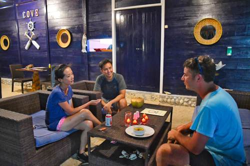 Dinner and fun time with beer in the evening at Cove Eco Resort