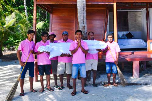 Housekeeping team at Cove Eco Resort, Yeben Island, Raja Ampat