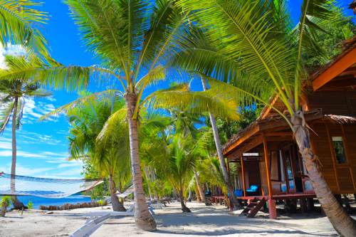 beachfrom of villa at Cove Eco Resort, Yeben Island, Raja Ampat