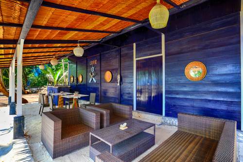 sofa and relax area of Cove Eco Resort, Raja Ampat