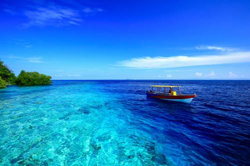 Cove Eco Resort Boat sailing to transfer from Waisai ferry terminal